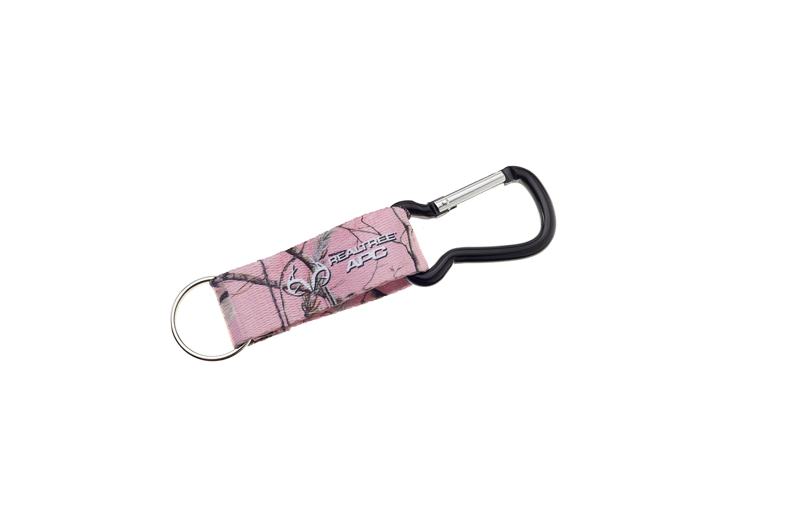 USA-made Realtree pink camo double-sided fabric shown for vibrant visibility.