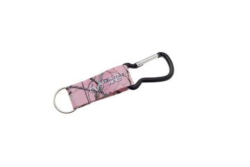 USA-made Realtree pink camo double-sided fabric shown for vibrant visibility.