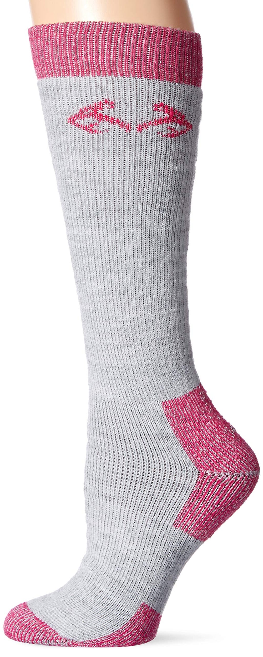 Realtree women's tall boot socks in grey with stay-put top for secure wear during outdoor activities