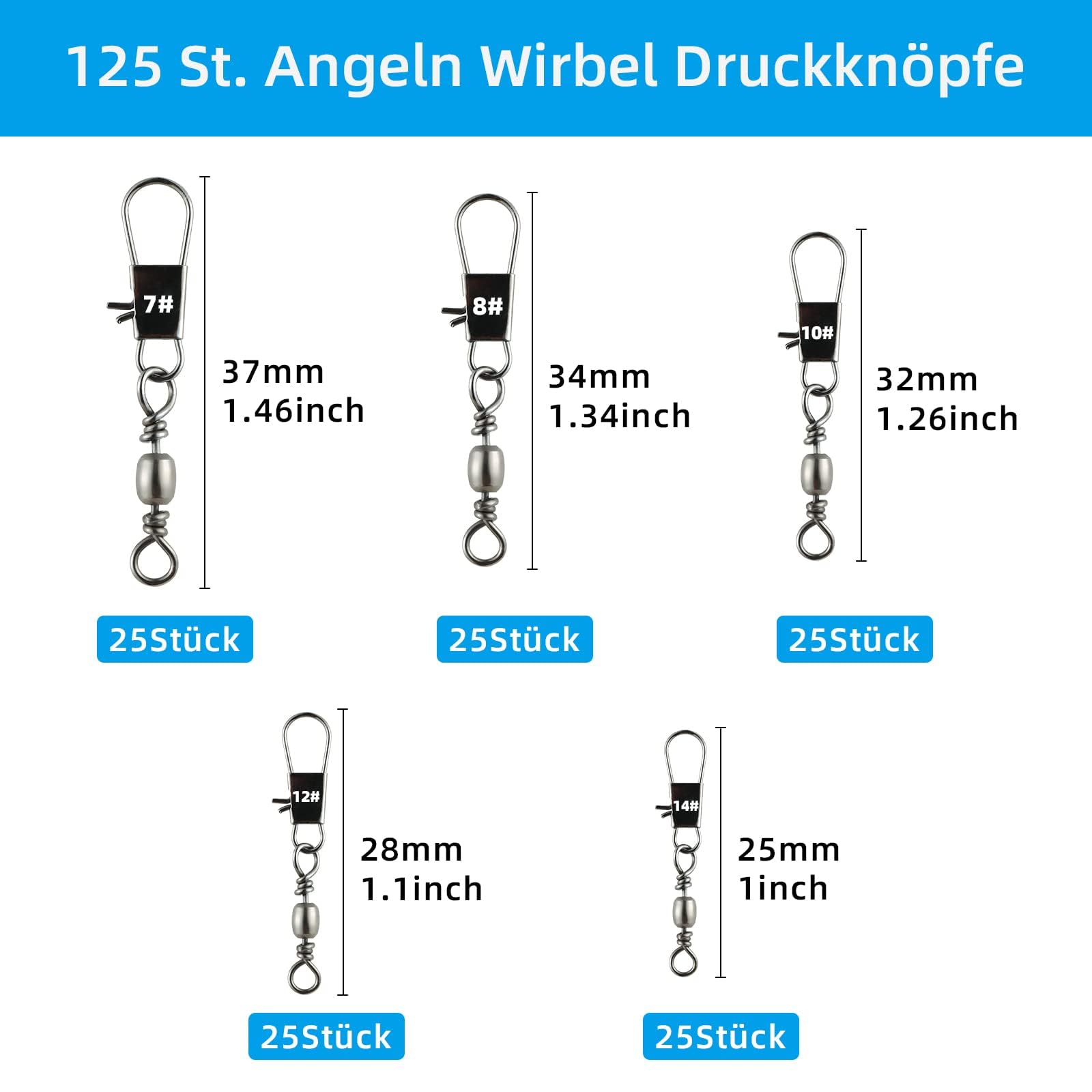 High-strength carbon steel swivels with black nickel finish