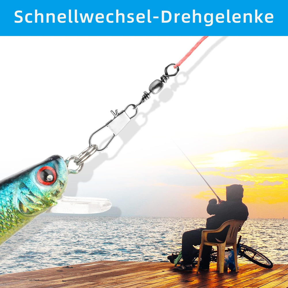 Quick-change swivels with integrated carabiner