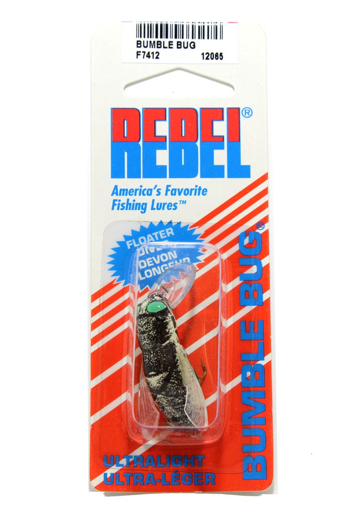 Rebel Bumble Bug floating crankbait showing surface-to-subsurface action for bass