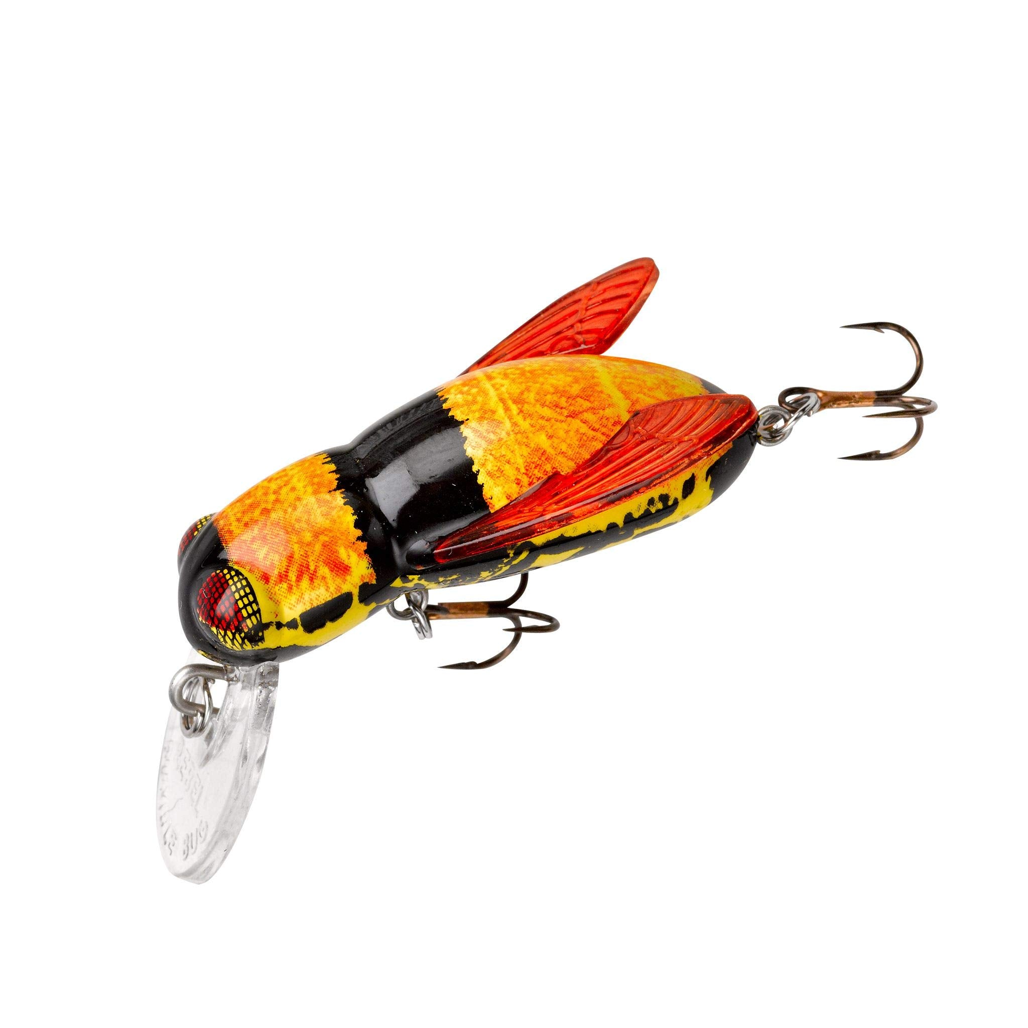 Rebel Bumble Bug topwater crankbait shows wide wobble that attracts surface strikes