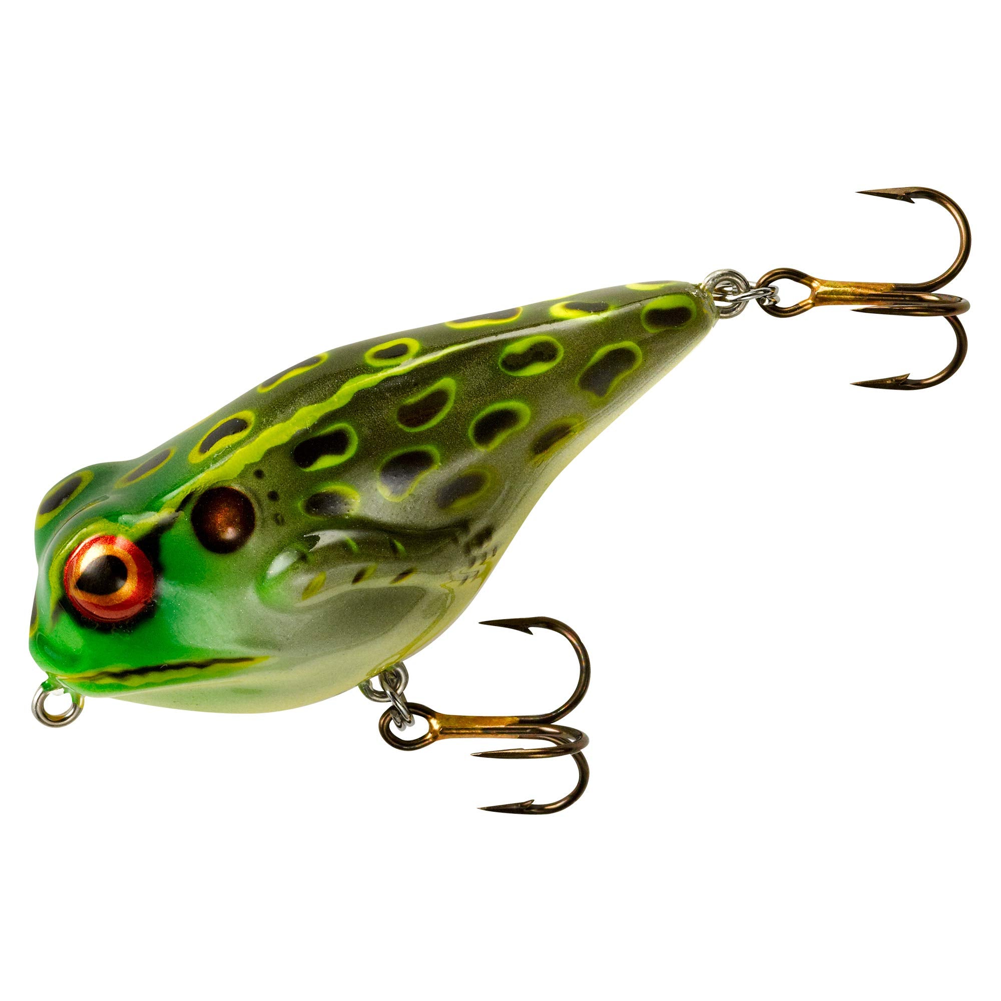 Rebel Frog-R topwater bait with frog pattern to entice bass at dawn.