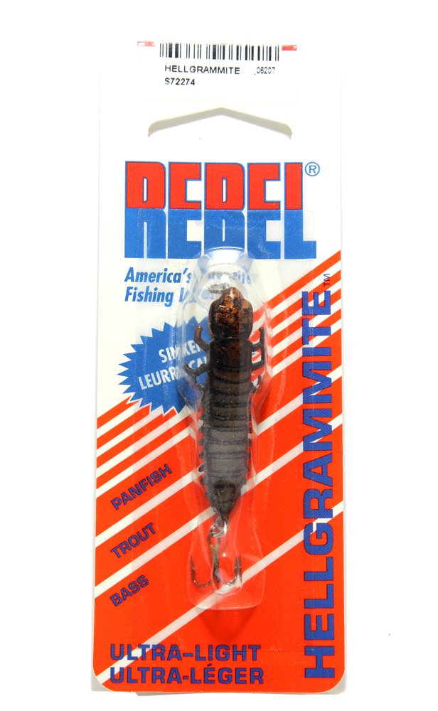Rebel Hellgrammite ultralight wobble showing subtle action for ponds and streams.