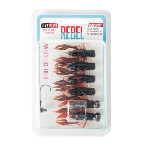 Rebel KEG Head Jig 1-10oz paired with Creek Craw