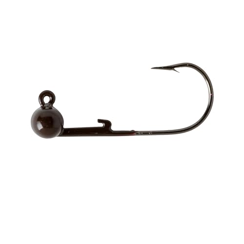 Rebel Lures KEG Head Jig brown 1/10 oz balances swim through water column.