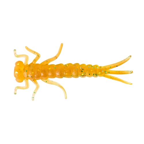 Rebel LIVEFLEX Creek Creature Stream Larva scent infused lure ready to cast.
