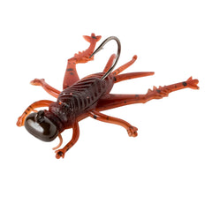 Rebel LIVEFLEX Hopper in brown cricket animates realistically for natural prey presentation underwater.