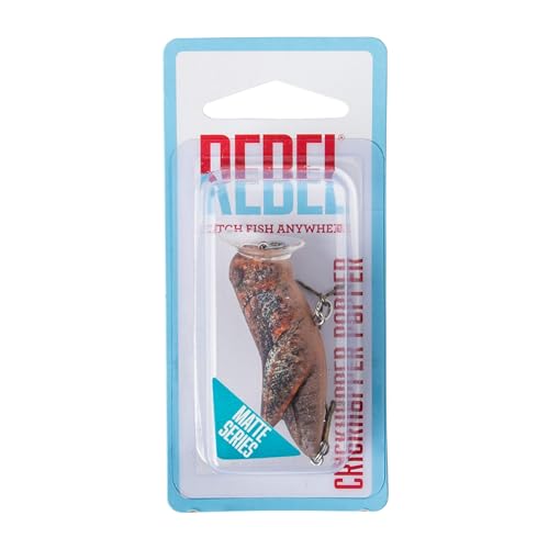 Rebel Lures Crickhopper Popper in-water action - loud splash to trigger strikes.