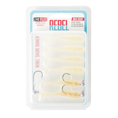 KEG Head Jig close-up with Rebel Lures pre-rigged design.