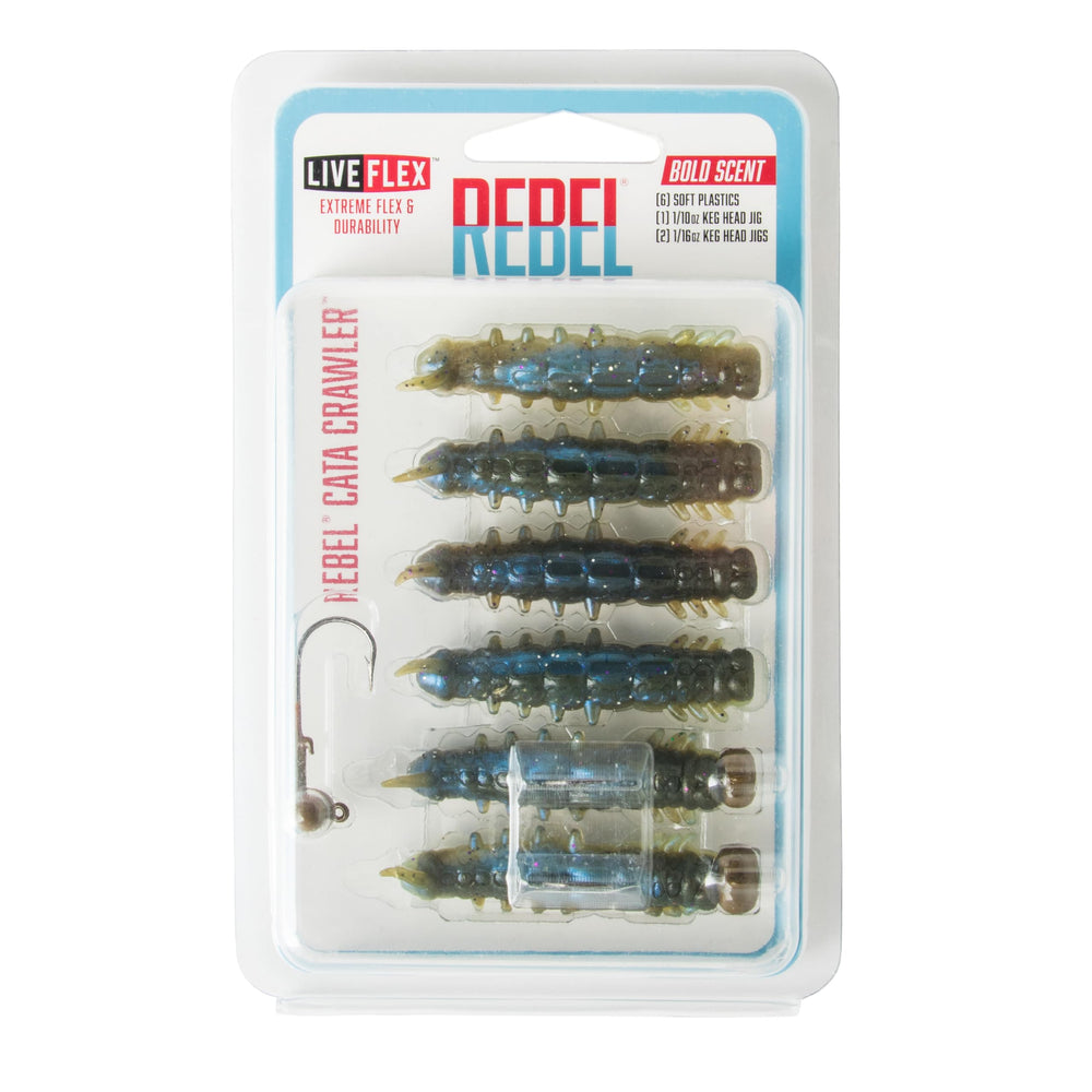 KEG head jig in action with Rebel Lures LIVEFLEX Cata Crawler Siren Nymph 2in
