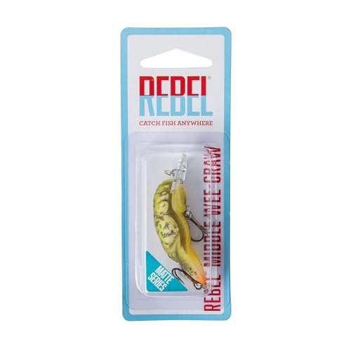 Rebel Lures Middle Wee Craw diving action demonstrates easy-to-cast lure for rivers and ponds.
