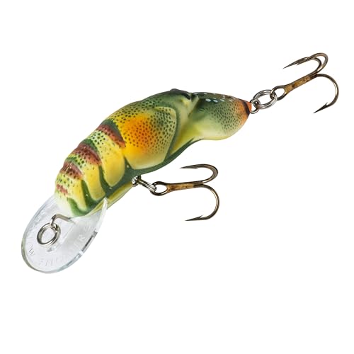 Rebel Wee Craw side view features realistic color patterns attracting walleyes and trout