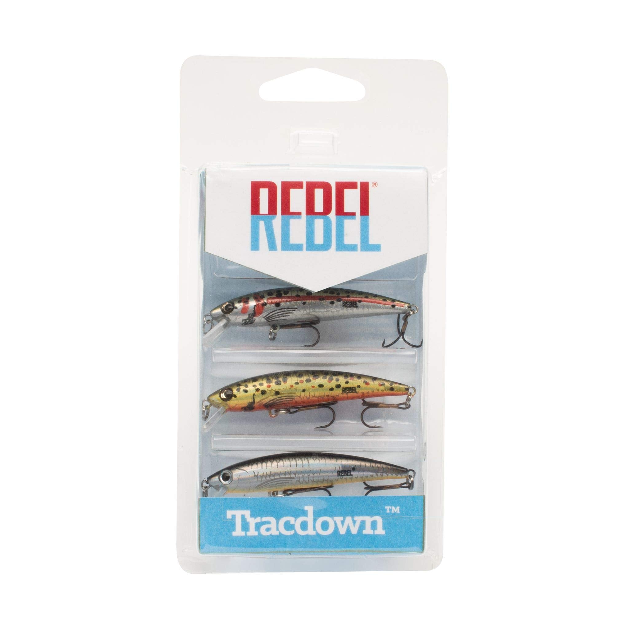 Rebel Pop-R Triple Threat 3 Pack lure; versatile topwater option for bass fishing.