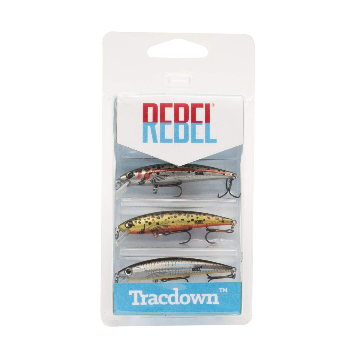 Rebel Pop-R Triple Threat 3 Pack lure; versatile topwater option for bass fishing.