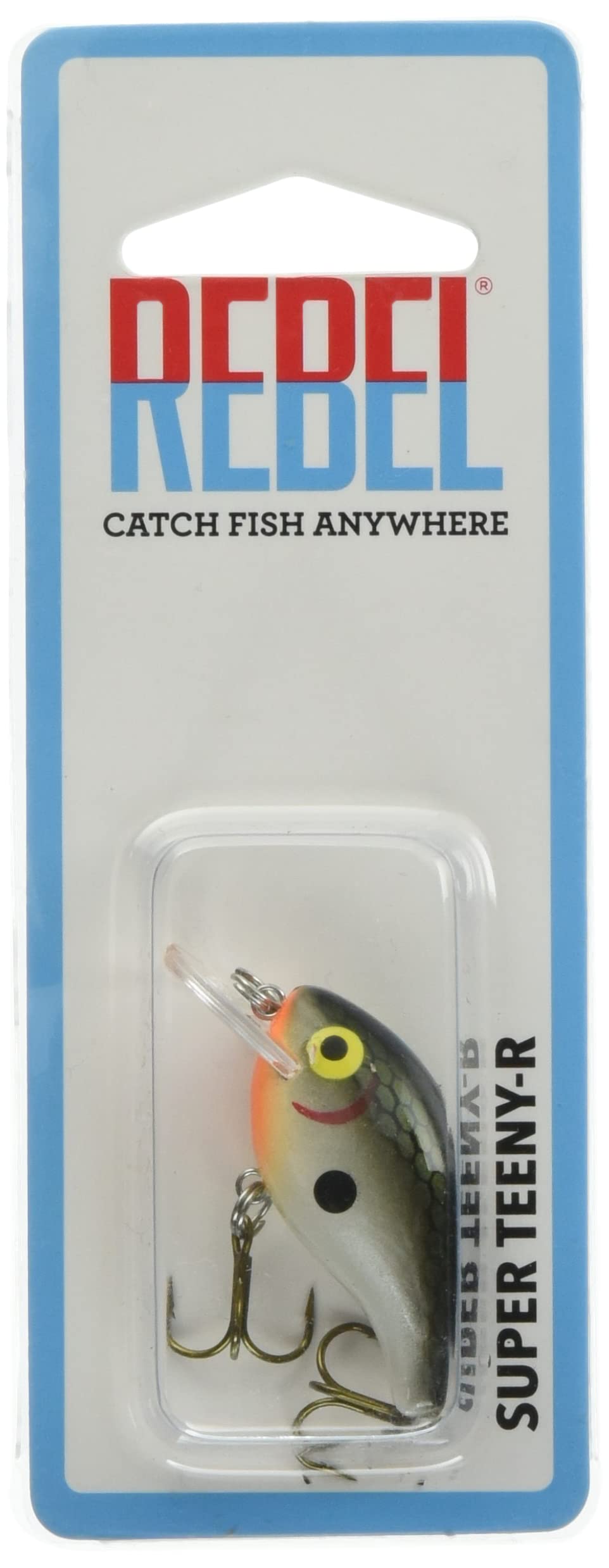 Rebel Super Teeny Wee-R lure Tennessee Shad profile, perfect for shallow water casting near cover.