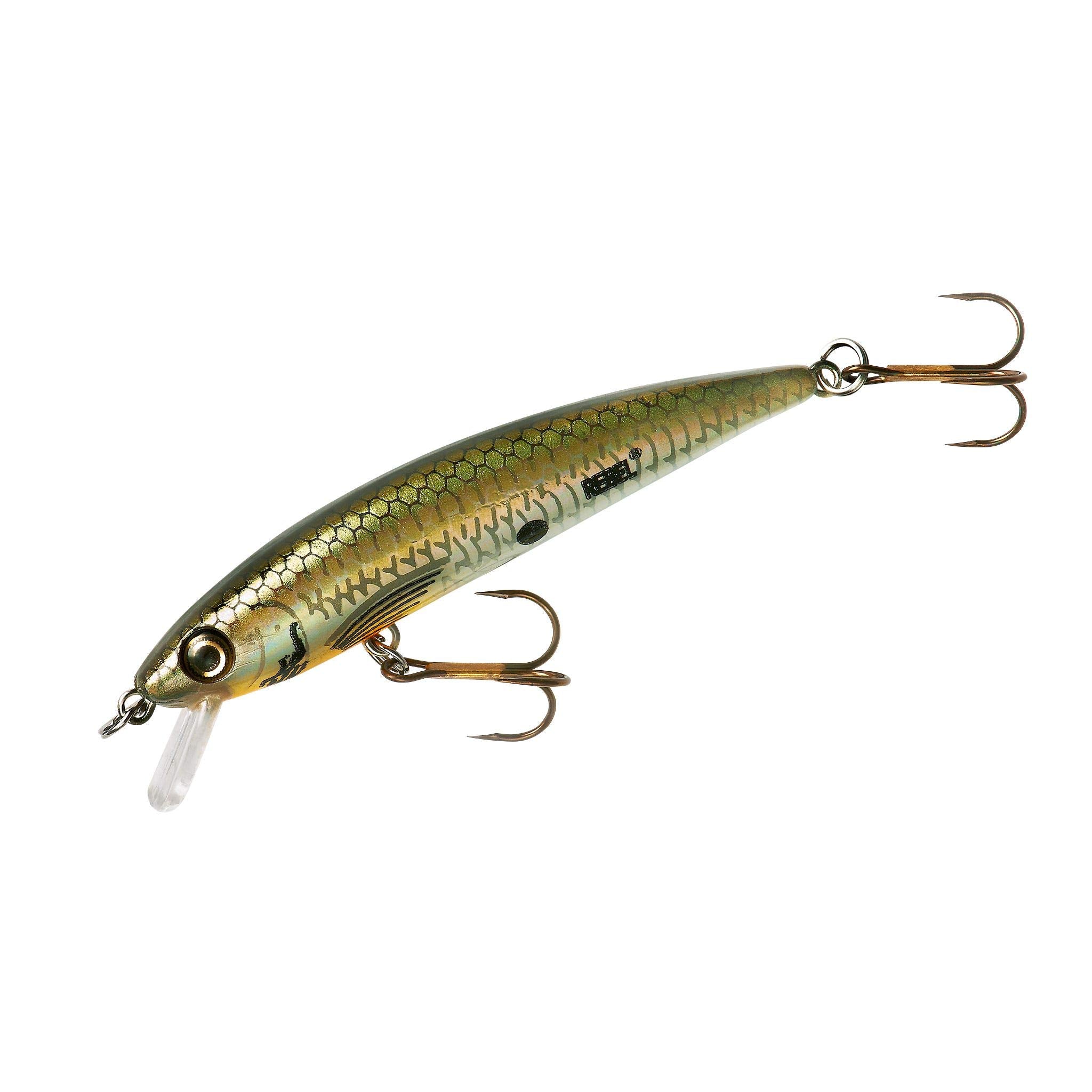 Rebel Tracdown Ghost Minnow body shot shows lifelike color patterns for bass