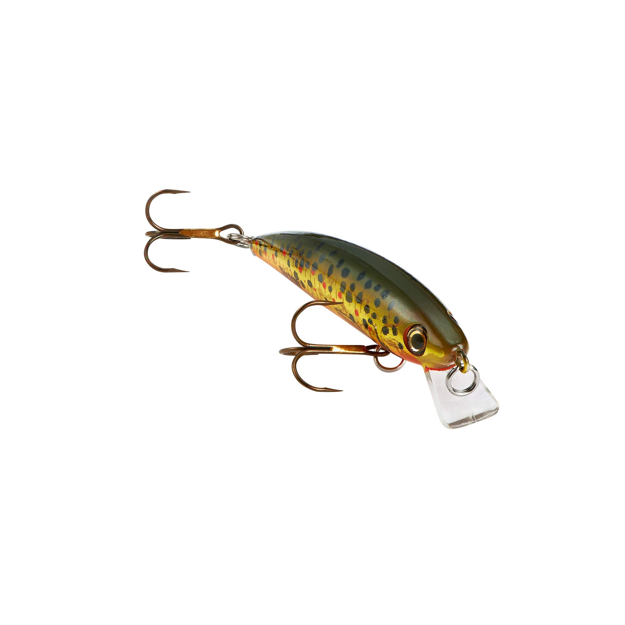 Rebel Tracdown Minnow hook detail highlights barbed hooks for secure hookups.