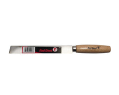 Red Devil 4609 batting knife showing high-carbon steel blade and hardwood handle