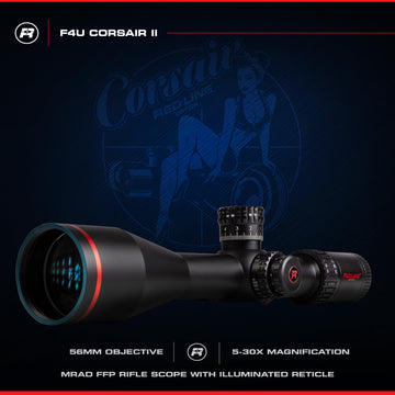Red-Line Optics Corsair F4U recoil test image demonstrates sturdy tracking under heavy recoil.