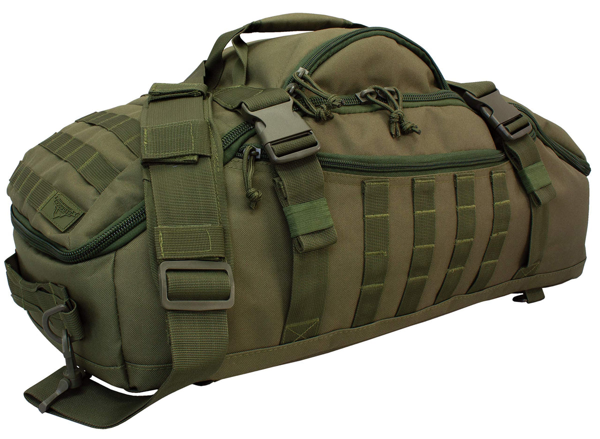 Red Rock Outdoor Gear Traveler Duffle main compartment with padded dividers for organized gear.