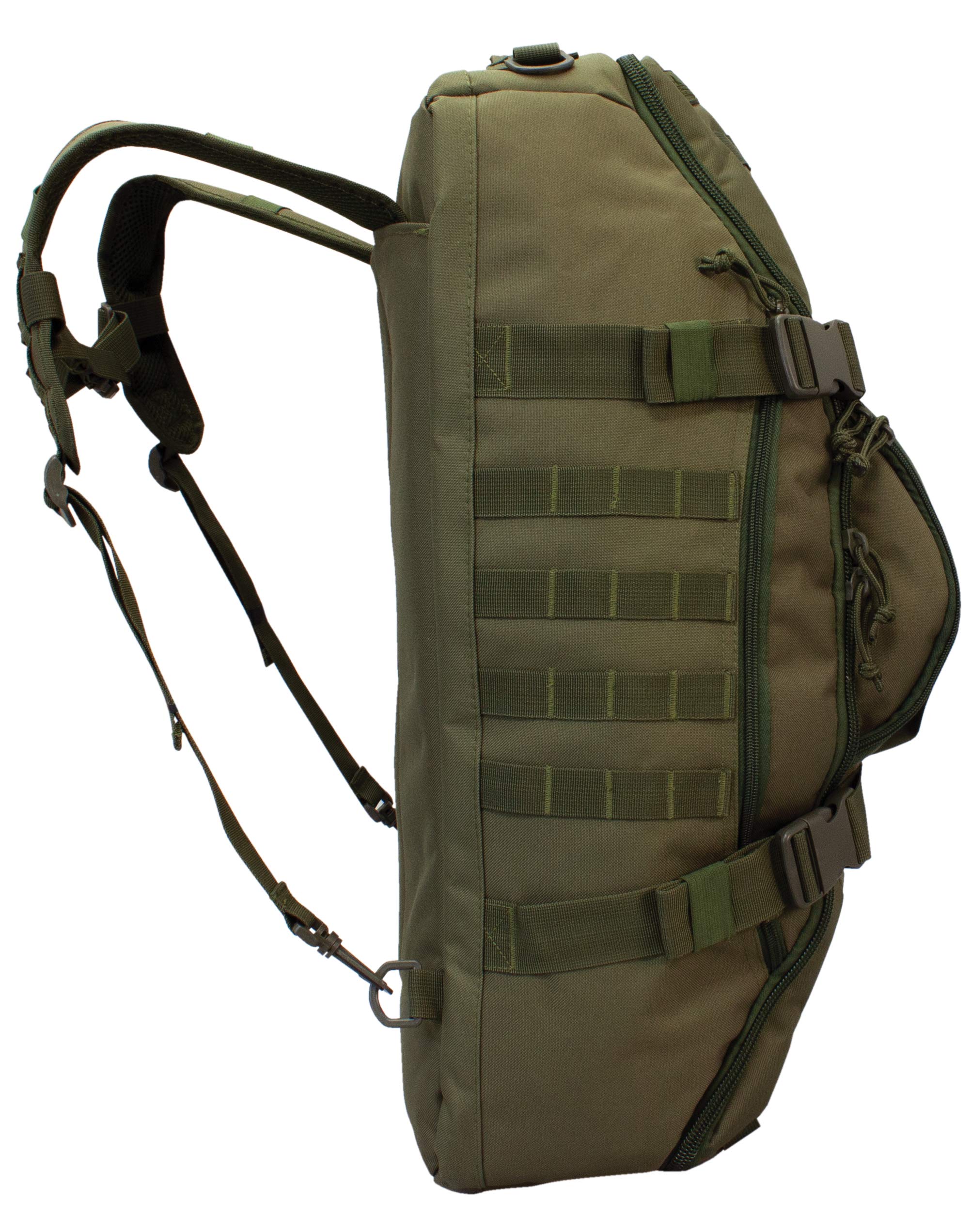 Red Rock Outdoor Gear Traveler Duffle side view showing reinforced carry handles and rugged fabric.