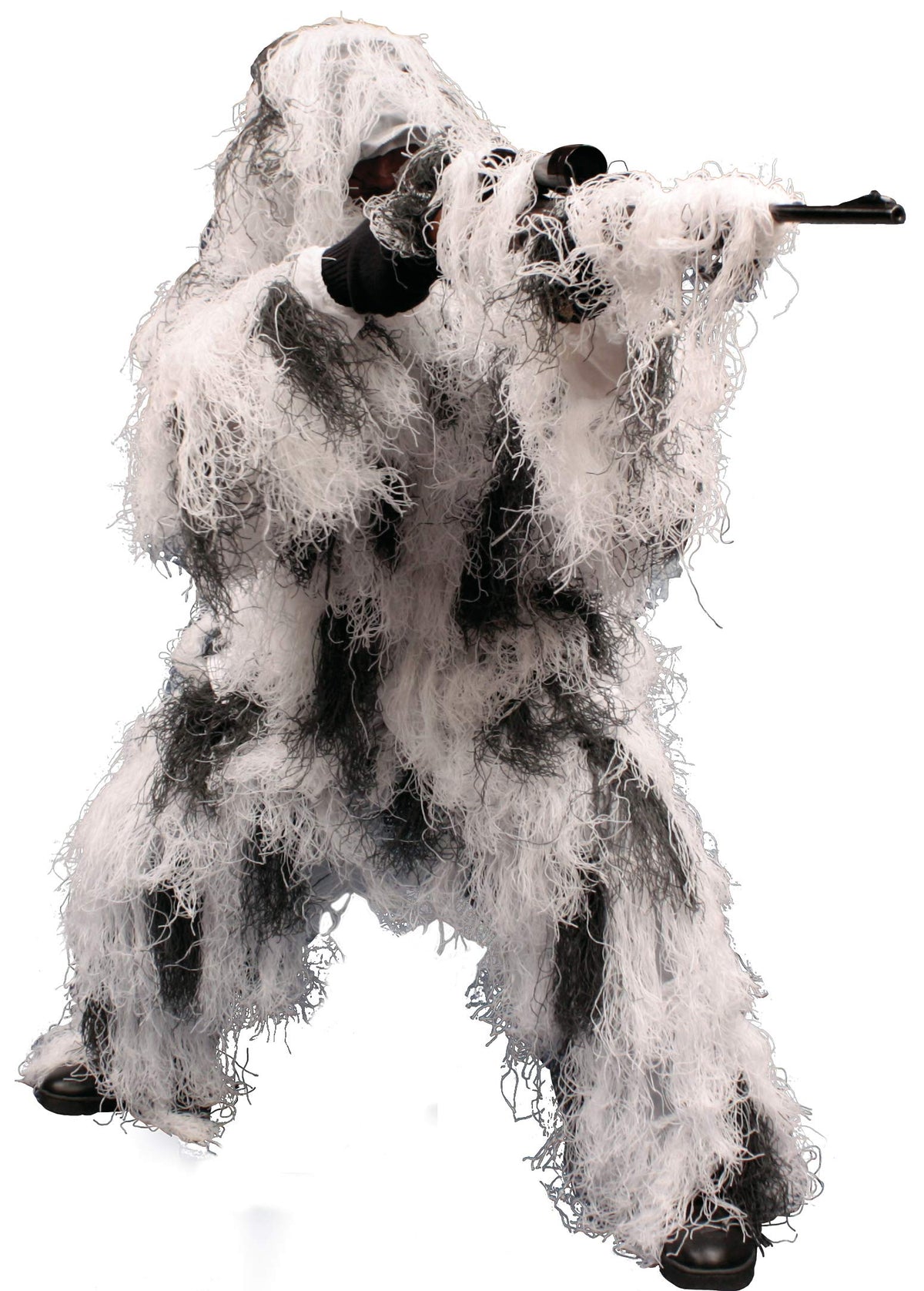 Red Rock Ghillie Suit hood detail enhances concealment and comfort in outdoor terrain.