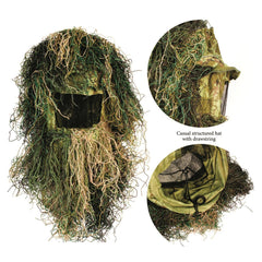 Red Rock ghillie hood in desert camouflage provides full head coverage