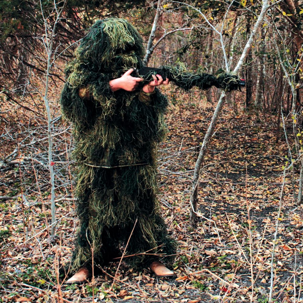 Red Rock Outdoor Gear ghillie suit pocket access openings for gear.