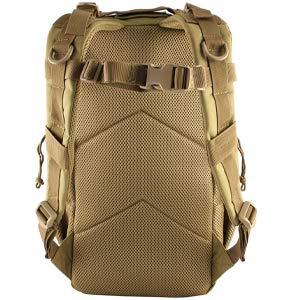 Red Rock Summit Backpack in Coyote, side water bottle holder for fast hydration.