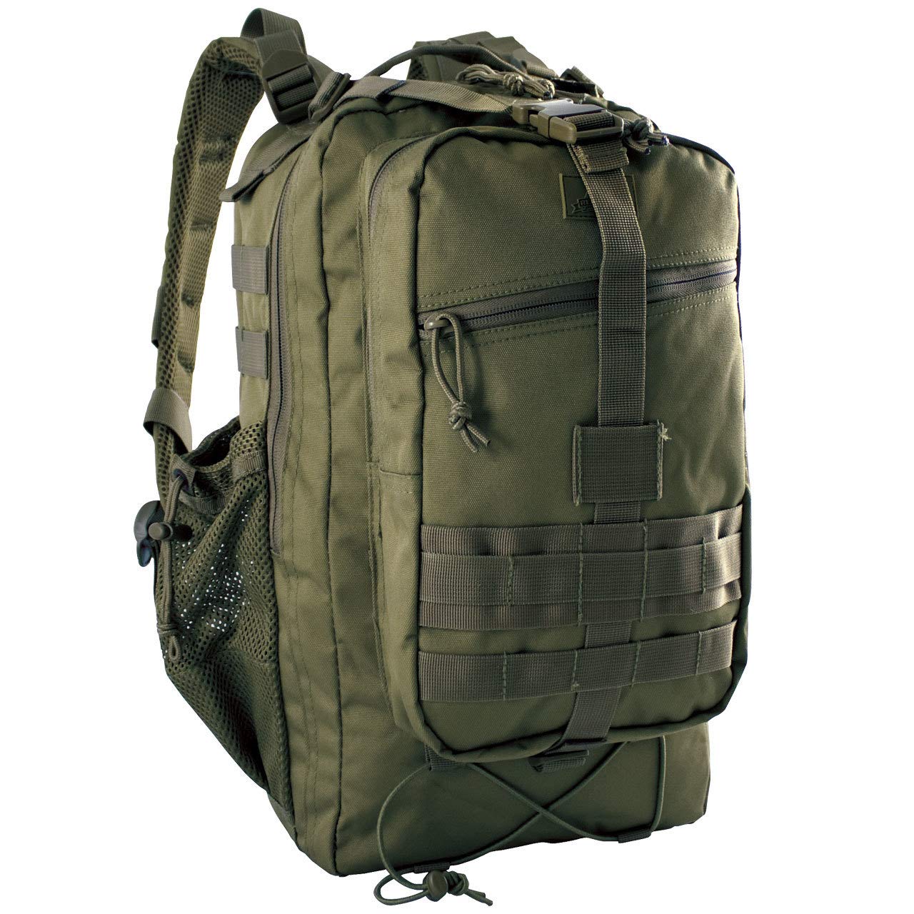 Red Rock Summit Backpack olive drab front view with hydration sleeve access.