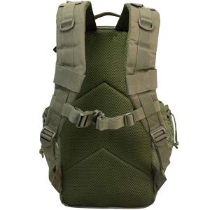 Red Rock Summit Backpack olive drab rear view shows contoured shoulder straps.