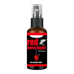 Red Worm Concentrate Liquid bottle pour delivers even scent dispersion for better bite chances