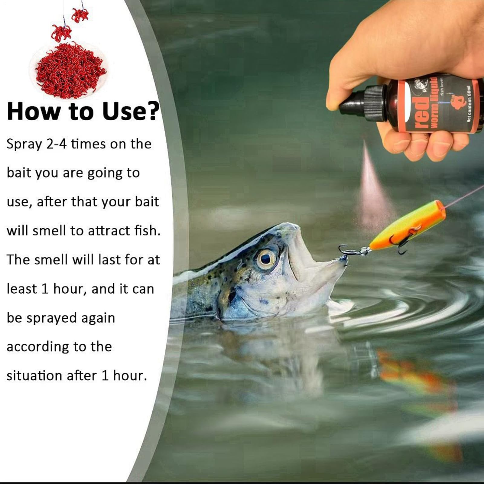 Red Worm Concentrate Liquid cap-top detail shows secure packaging for easy reuse