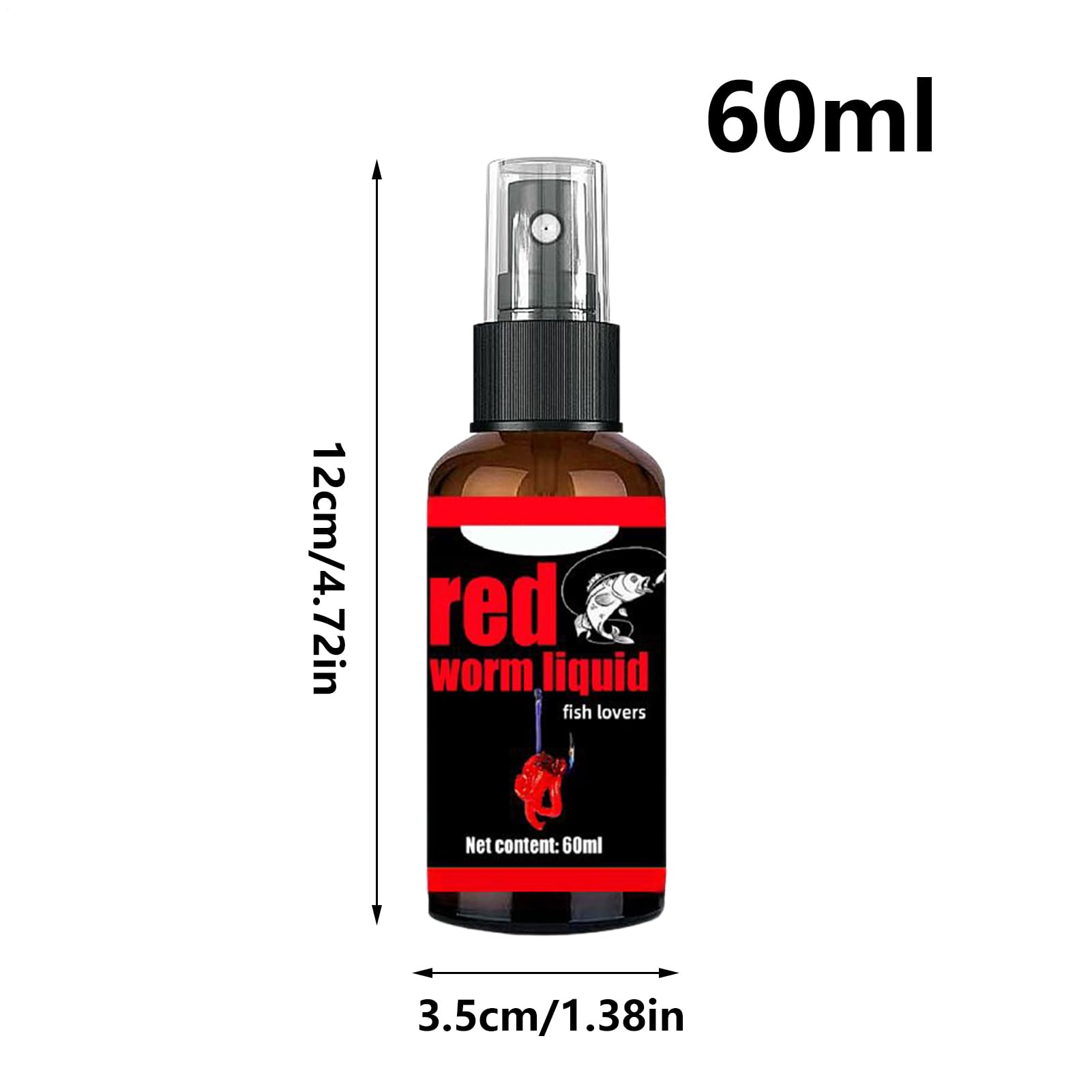 Red Worm Concentrate Liquid label detail highlights quick identification and usage notes