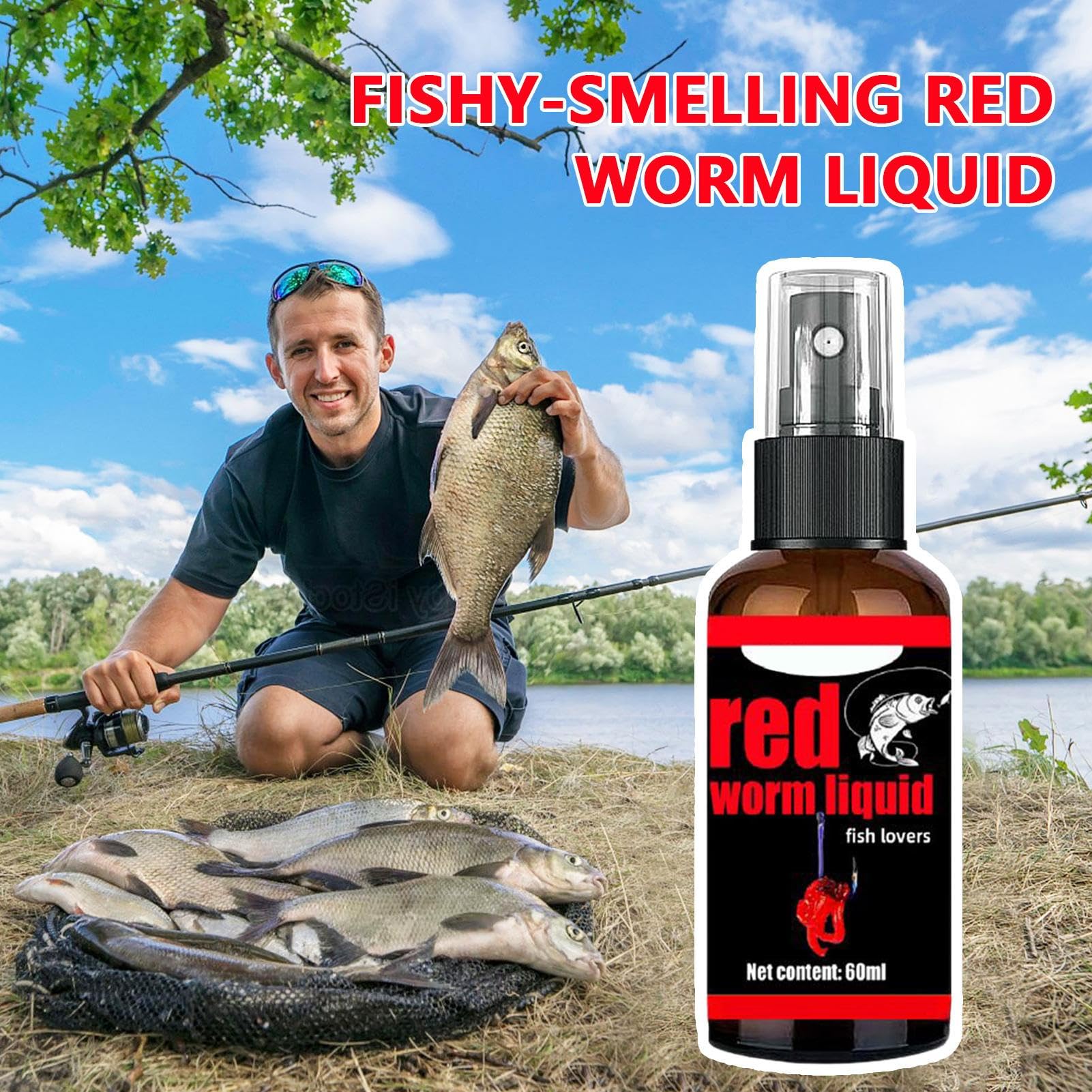 Red Worm Concentrate Liquid spray action coats bait uniformly for consistent coverage
