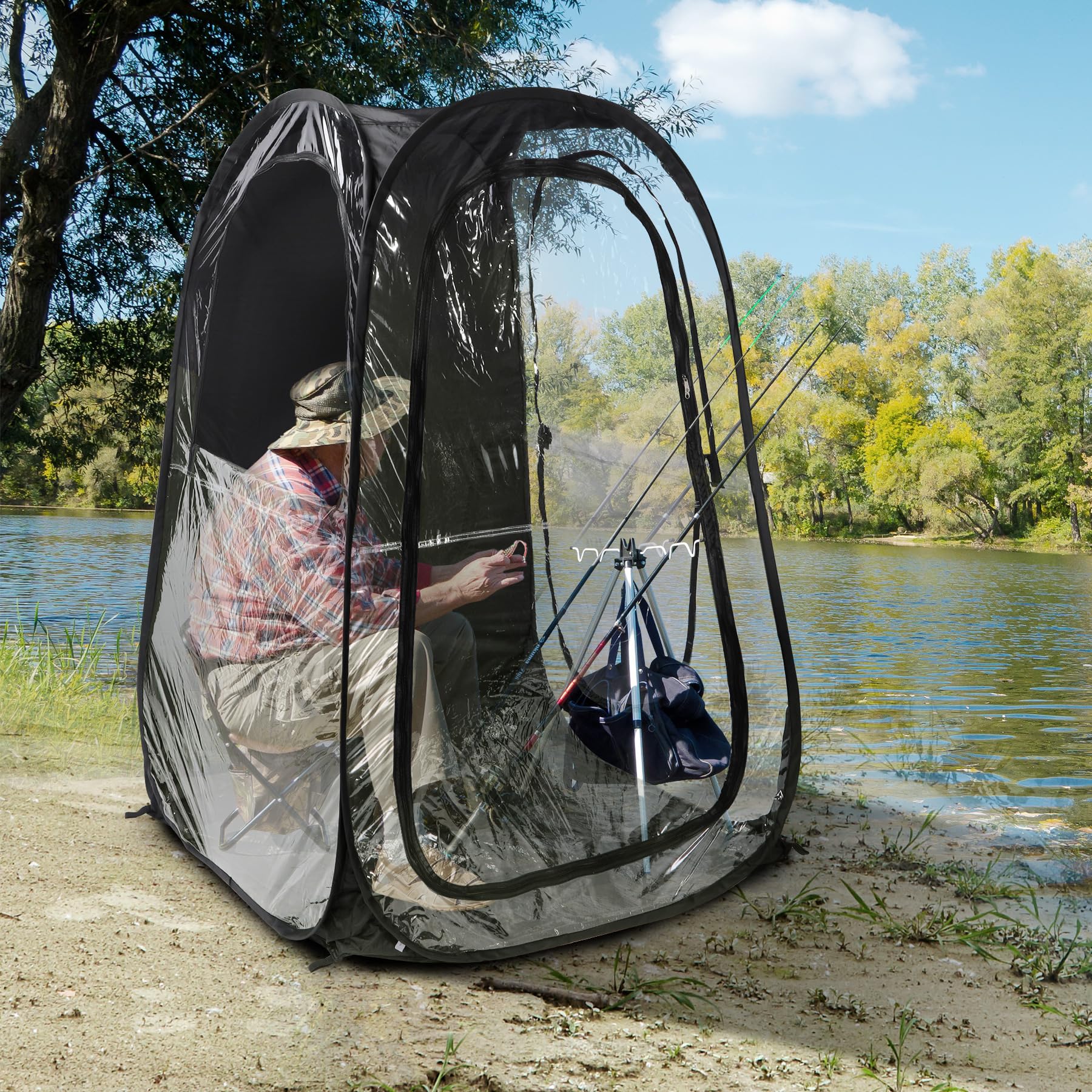 REDCAMP 180-degree clear PVC offers an unobstructed live view.