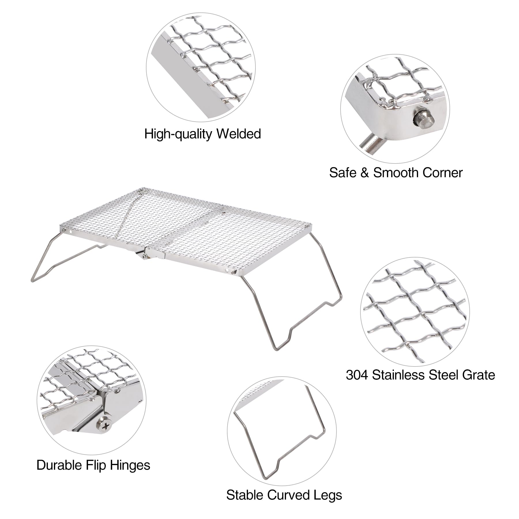 REDCAMP 201 stainless steel legs offer stable support outdoors.