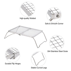 REDCAMP 201 stainless steel legs offer stable support outdoors.
