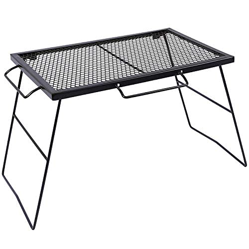 REDCAMP 2-in-1 folding grill grate top for open flame cooking and even heat.