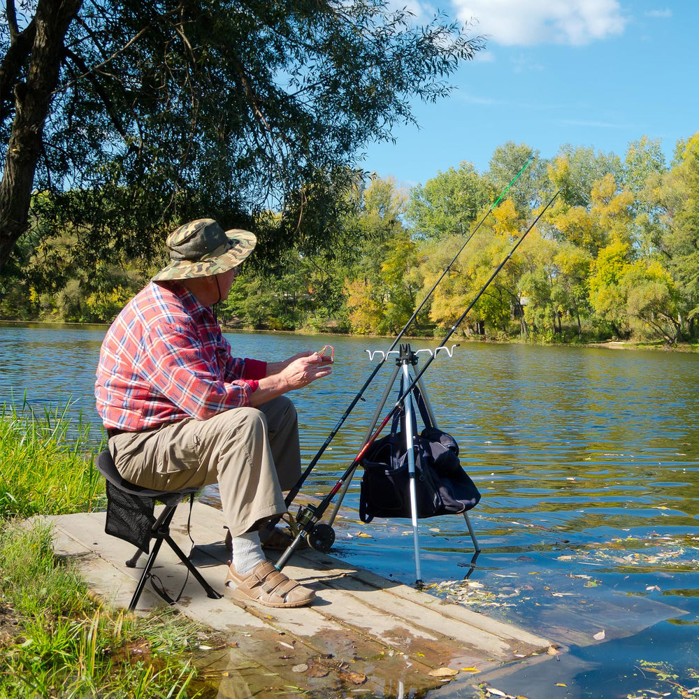 REDCAMP stools with shoulder strap for easy transport