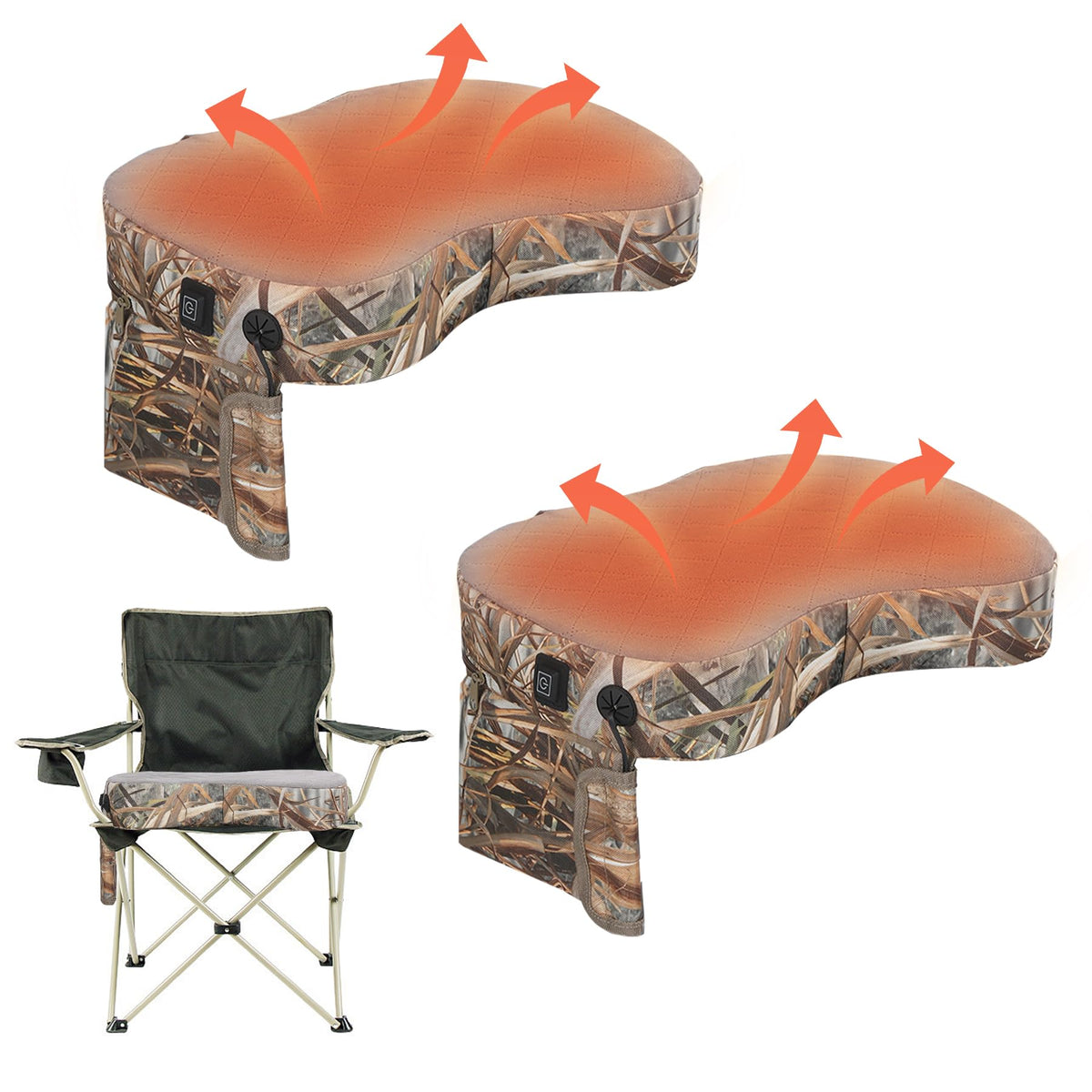 REDCAMP 2 pack heated hunting seat cushion camouflage blends into surroundings for stealthy sits