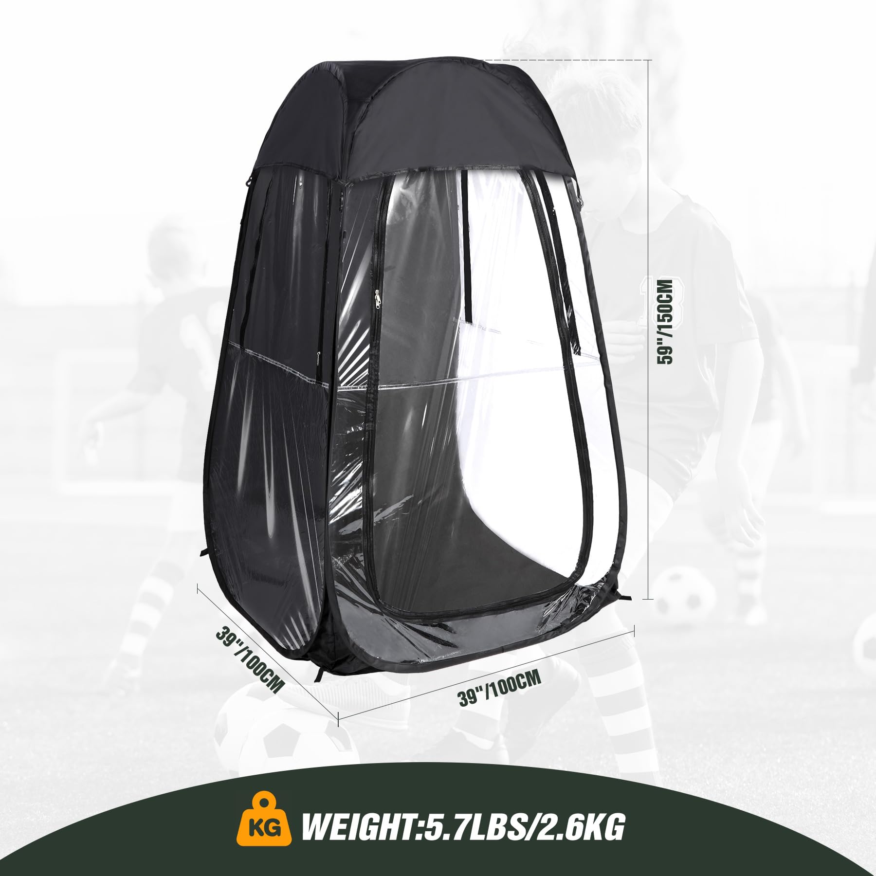 REDCAMP three-sided ventilation with door and windows promotes air flow.