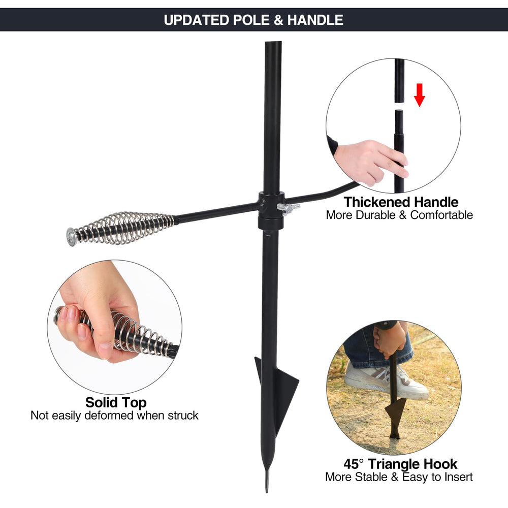 REDCAMP adjustable-height pole lets you tailor grill height for even cooking