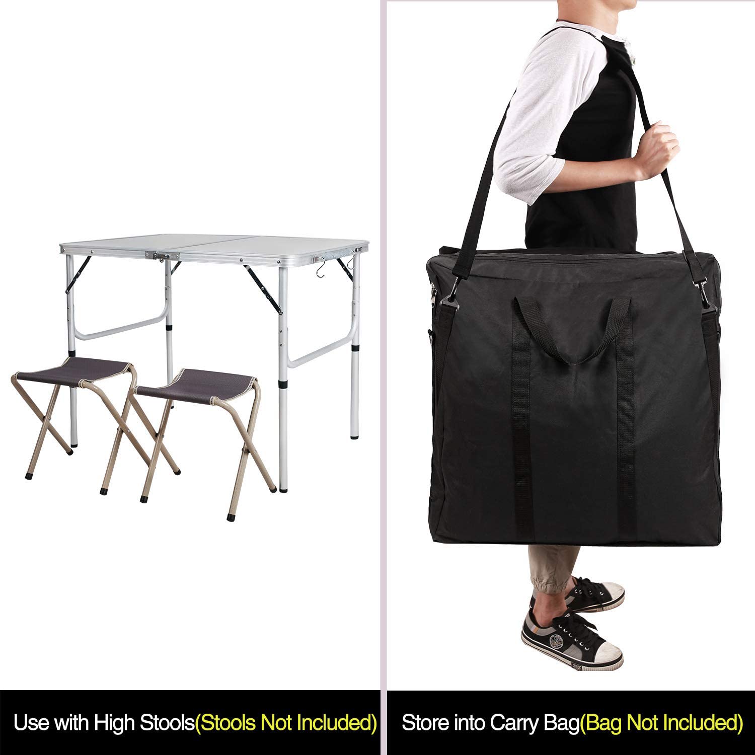 REDCAMP aluminum camping table ideal for beach and RV setups