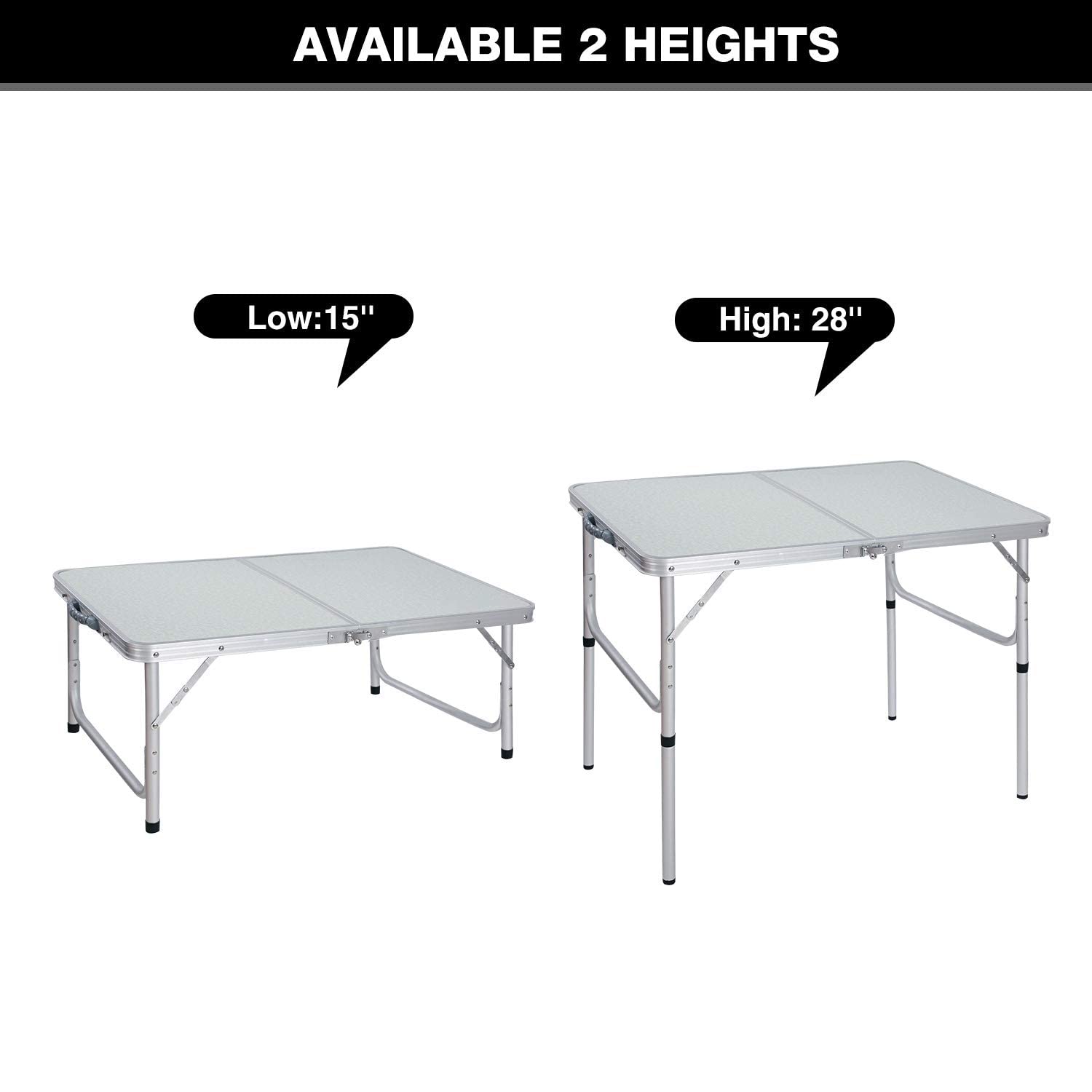 REDCAMP aluminum camping table carry handle for quick carrying