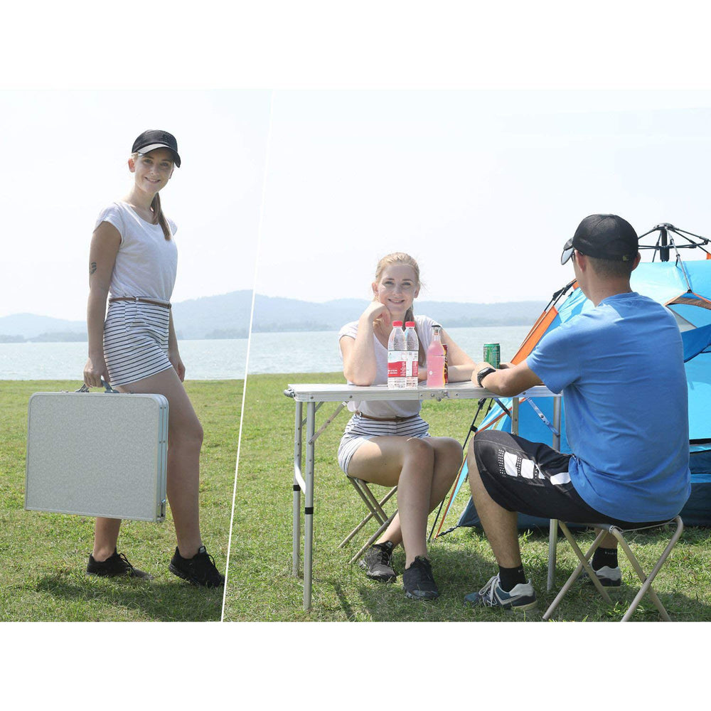 REDCAMP aluminum camping table folded compact for easy transport