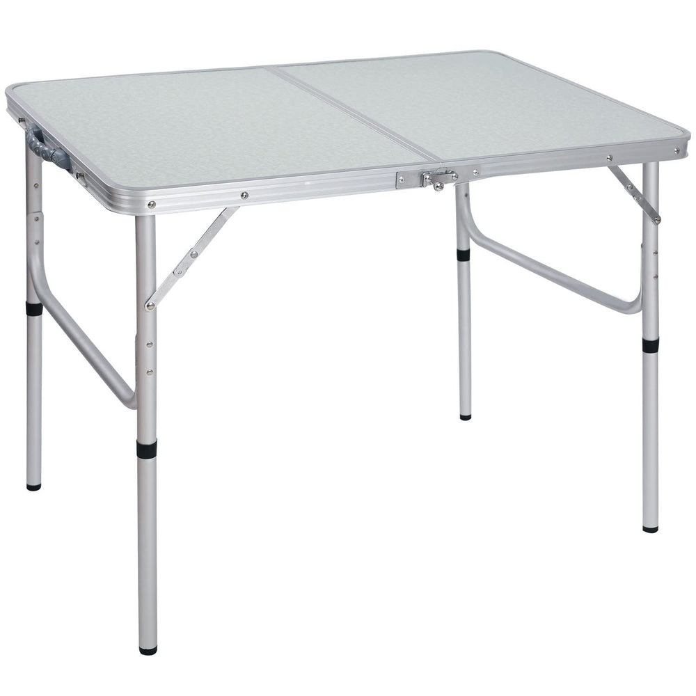 REDCAMP aluminum camping table top view with a spacious 36x24 inch surface for outdoor meals