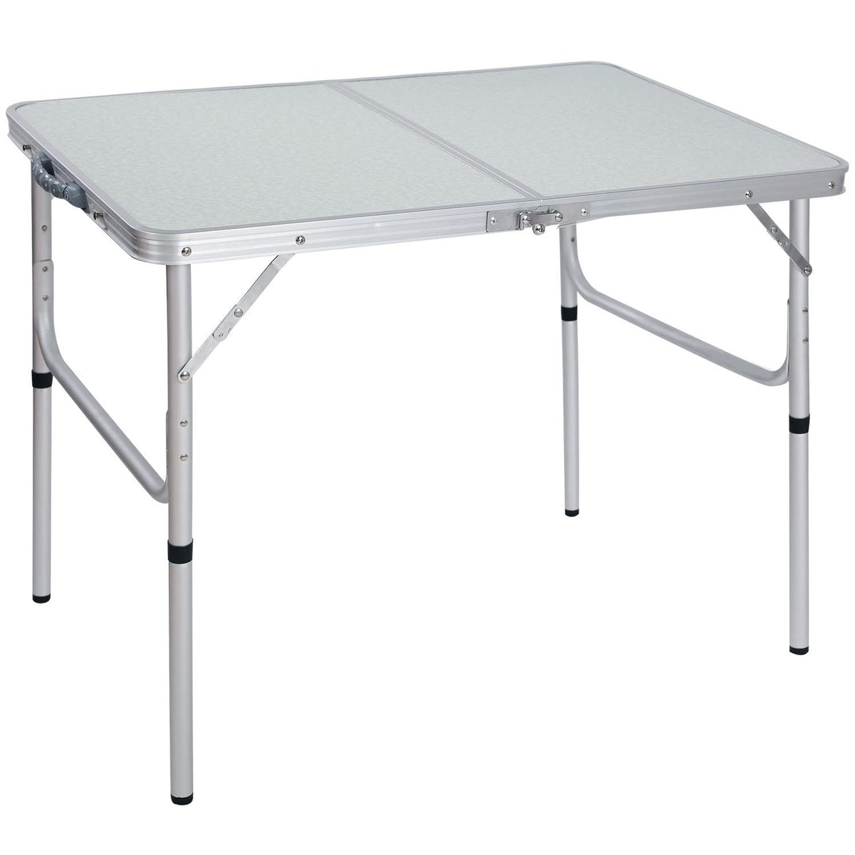 REDCAMP aluminum camping table top view with a spacious 36x24 inch surface for outdoor meals